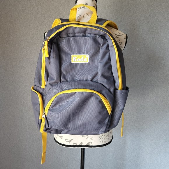 Keds Backpack Zipper Pocket Nylon Grey Yellow Unisex 13\
